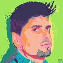 A strange pixelated portrait of a developer